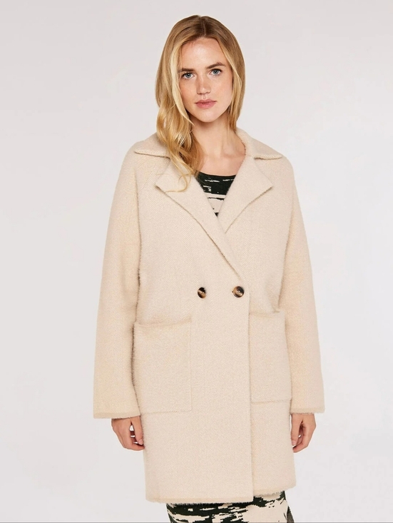 APRICOT Jackets & Blazers - NWT Apricot Fuzzy Heringbone Cardigan Jacket Stone Size 6